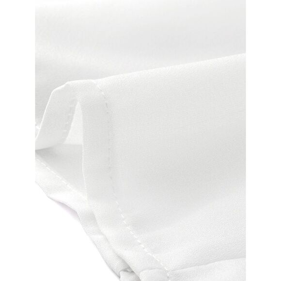 Summer Chiffon Bolero Shrug Blazer 3/4 Ruched Sleeve Open Front Cardigans White - Picture 4 of 6